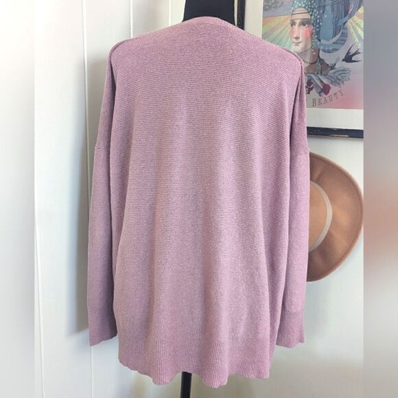 Eileen Fisher Pastel Petal Pink Linen Minimalist Preppy Quiet Luxury Sweater L - Picture 7 of 10